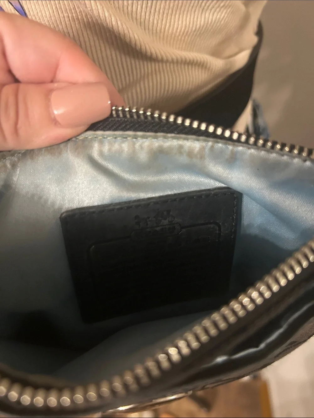 Vintage Coach Black Signature Crossbody Messenger bag
